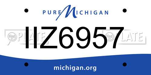IIZ6957 Michigan License Plate