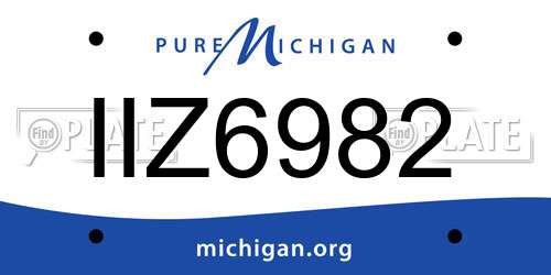 IIZ6982 Michigan License Plate