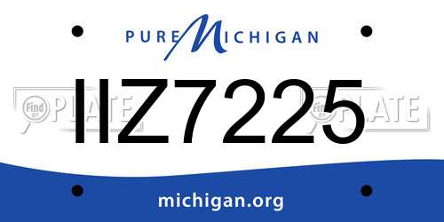 IIZ7225 Michigan License Plate