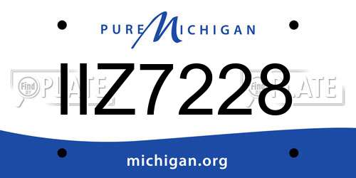 IIZ7228 Michigan License Plate