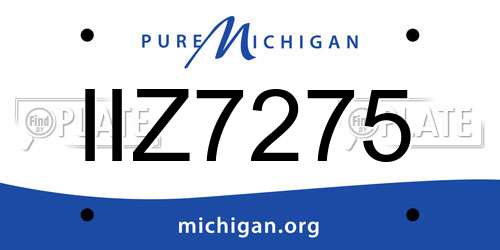 IIZ7275 Michigan License Plate