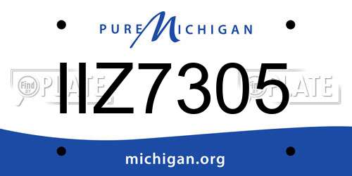 IIZ7305 Michigan License Plate