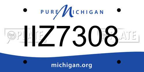IIZ7308 Michigan License Plate