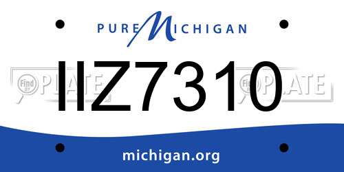 IIZ7310 Michigan License Plate