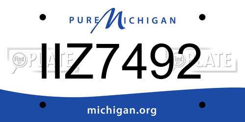 IIZ7492 Michigan License Plate