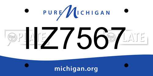 IIZ7567 Michigan License Plate
