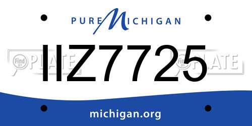 IIZ7725 Michigan License Plate