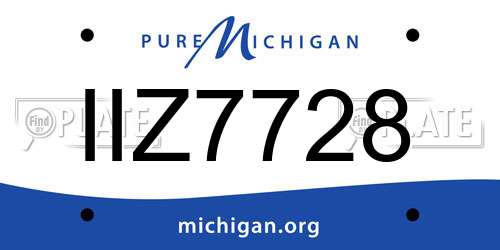 IIZ7728 Michigan License Plate