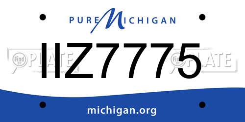 IIZ7775 Michigan License Plate