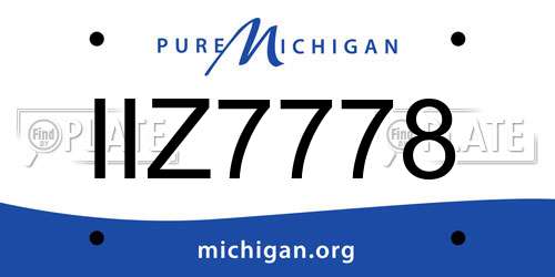 IIZ7778 Michigan License Plate
