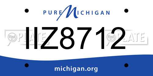 IIZ8712 Michigan License Plate