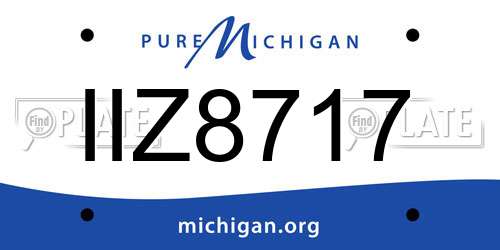 IIZ8717 Michigan License Plate
