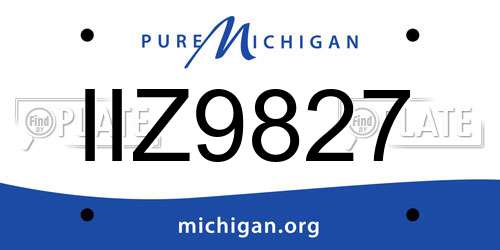 IIZ9827 Michigan License Plate