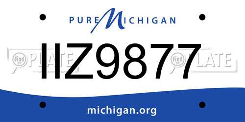 IIZ9877 Michigan License Plate