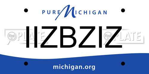 IIZBZIZ Michigan License Plate