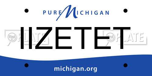 IIZETET Michigan License Plate