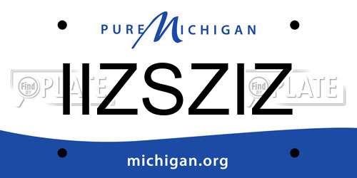 IIZSZIZ Michigan License Plate