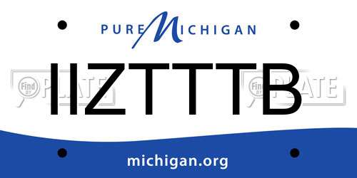 IIZTTTB Michigan License Plate