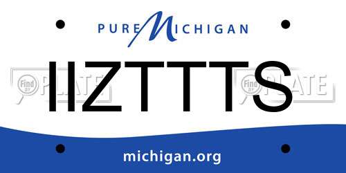 IIZTTTS Michigan License Plate