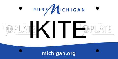 IKITE Michigan License Plate