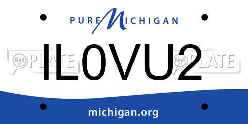 IL0VU2 Michigan License Plate