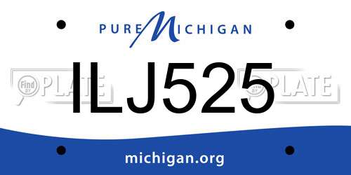 ILJ525 Michigan License Plate