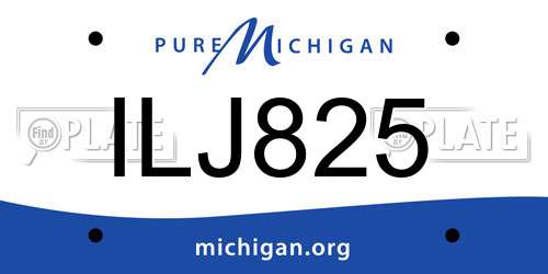 ILJ825 Michigan License Plate