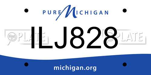ILJ828 Michigan License Plate