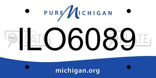 ILO6089 Michigan License Plate