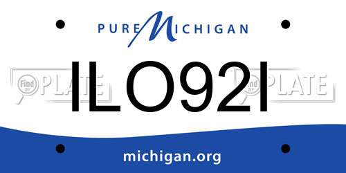 ILO92I Michigan License Plate