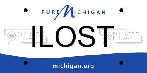 ILOST Michigan License Plate