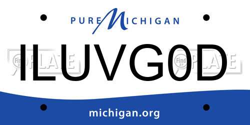 ILUVG0D Michigan License Plate