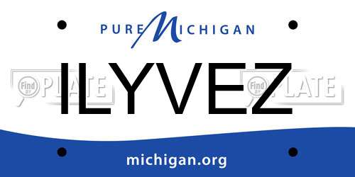 ILYVEZ Michigan License Plate