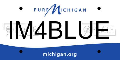 IM4BLUE Michigan License Plate