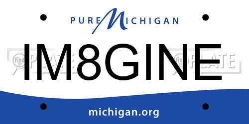 IM8GINE Michigan License Plate