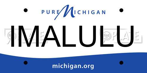 IMALULU Michigan License Plate
