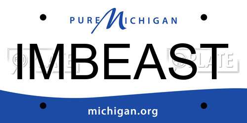 IMBEAST Michigan License Plate