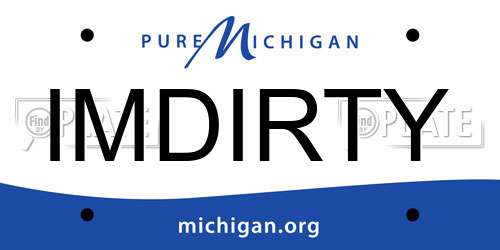 IMDIRTY Michigan License Plate