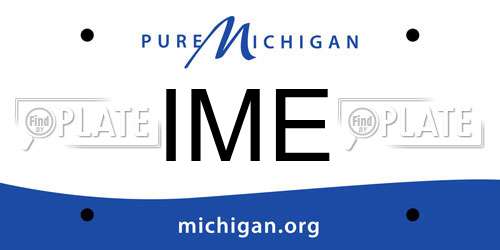 IME Michigan License Plate