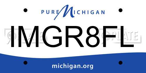 IMGR8FL Michigan License Plate