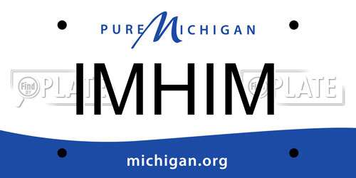 IMHIM Michigan License Plate