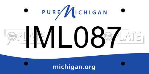 IML087 Michigan License Plate
