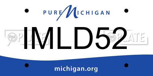 IMLD52 Michigan License Plate