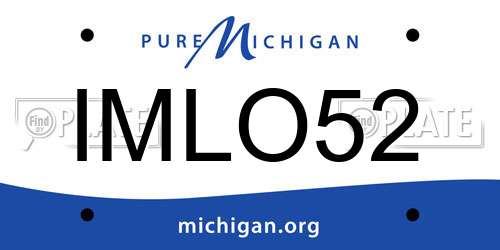 IMLO52 Michigan License Plate