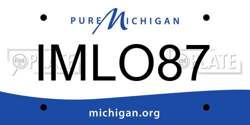IMLO87 Michigan License Plate