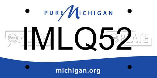 IMLQ52 Michigan License Plate