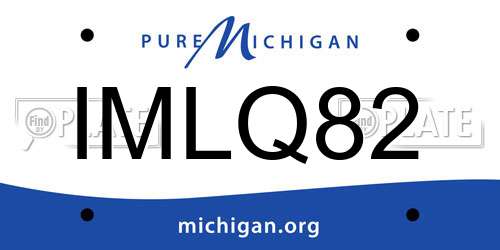 IMLQ82 Michigan License Plate