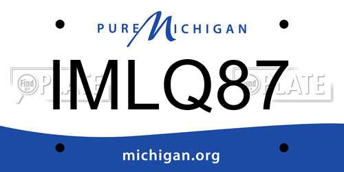 IMLQ87 Michigan License Plate