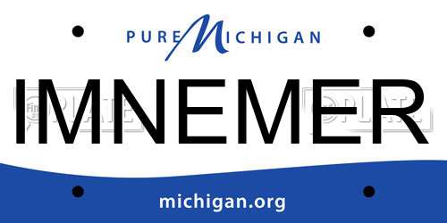 IMNEMER Michigan License Plate