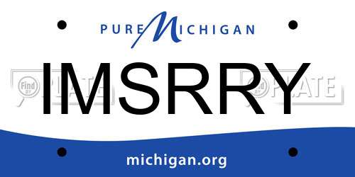 IMSRRY Michigan License Plate